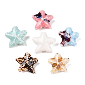 Handmade Porcelain Beads, Fancy Antique Glazed Porcelain, Starfish