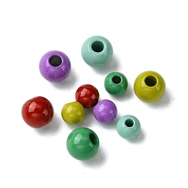 Spray Painted 202 Stainless Steel Beads, Round