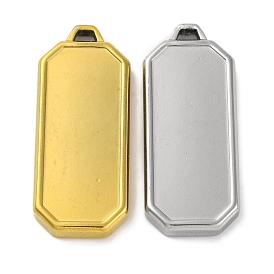 Ion Plating(IP) 304 Stainless Steel Pendants, Rectangle Charm