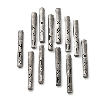 Ретро 304 из нержавеющей стали подвески, прямоугольник с руническим амулетом