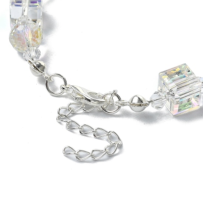 Bracelets en perles de verre cubes et ronds