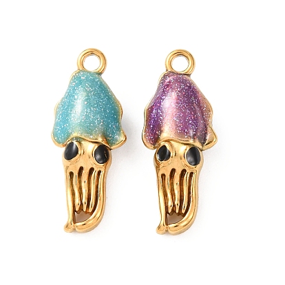 304 нержавеющей стальной эмали подвески, золотые, прелести осьминога