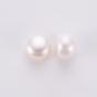 Grade AAA Natural Cultured Freshwater Pearl Beads, Half Drilled, Flat Round