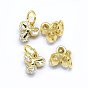 Латунные микро проложить кубического циркония прелести, цветок, реальный 18 k позолоченный