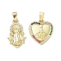 Латунные микро проложить кубического циркония подвески, Дева Мария, стойки покрытие, долговечный, без свинца и без кадмия, реальный 18 k позолоченный