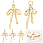 10Pcs Brass Micro Pave Cubic Zirconia Pendants, Bowknot Charms, with Jump Ring, Cadmium Free & Lead Free, Rack Plating, Long-Lasting Plated