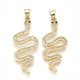 Латунные микро проложить кубического циркония подвески, без кадмия и без свинца, змеиные чары