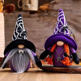 Cloth Hat Spider Faceless Gnome Doll Ornaments, for Halloween Home Party Decorations