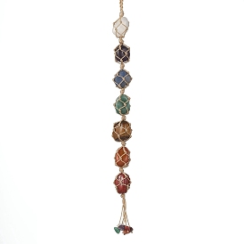 Décorations pendantes de pierres fines, avec des perles d'alliage