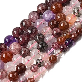 Натуральные кварцевые бусины супер семь нитей, круглые