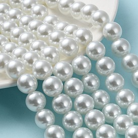 Bicarbonato de vidrio pintado nacarado perla hebras grano redondo, 12 mm, agujero: 1.5 mm, sobre 70 unidades / cadena, 31.4 pulgada