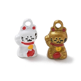 Alloy Enamel Pendants, Maneki Neko Charms