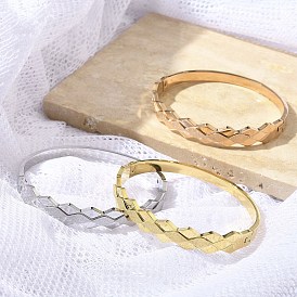 304 женские шарнирные браслеты из нержавеющей стали, матовые, волна