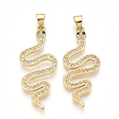 Латунные микро проложить кубического циркония подвески, без кадмия и без свинца, змеиные чары