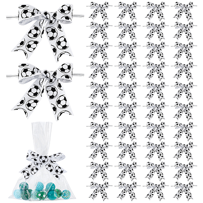 50pcs accessoires de vêtements en polyester, nœud papillon à motif de football