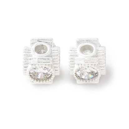 Латунные бусины из фианита, кубические, стойки покрытие, долговечный, без кадмия и без свинца