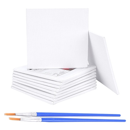 Painting Supplies, with Blank Canvas, Linen Covered Wood Primed Framed and Plastic Art Brushes Pen