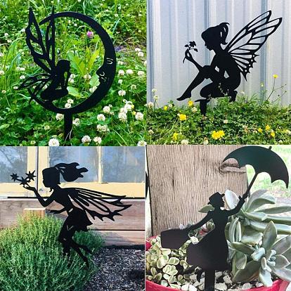 Fairy Iron Decorative Garden Stake, Ground Insert Decor, for Yard, Lawn, Garden, Graveyard Decoration