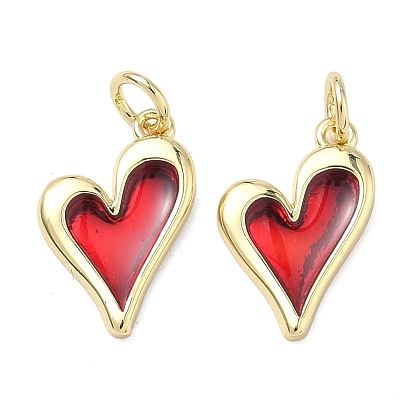 Латунь эмаль подвески, сердце прелести, долговечный, стойки покрытие, без свинца и без кадмия