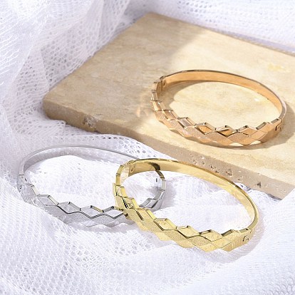 304 женские шарнирные браслеты из нержавеющей стали, матовые, волна