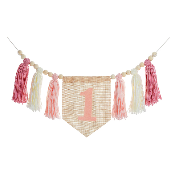 Богемные хлопковые плетеные баннеры с кисточками, с деревянными шариками, для декора вечеринки