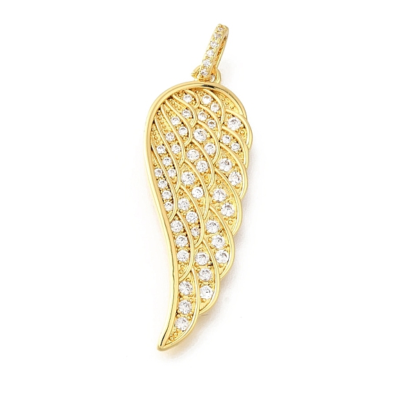 Латунные микро проложить кубического циркония подвески, прелести из перьев, стойки покрытие, прочное покрытие, без кадмия и без свинца, с целью перехода в кольце