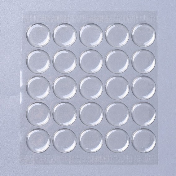 Plastic Clear Cabochons Epoxy Sticker, Round