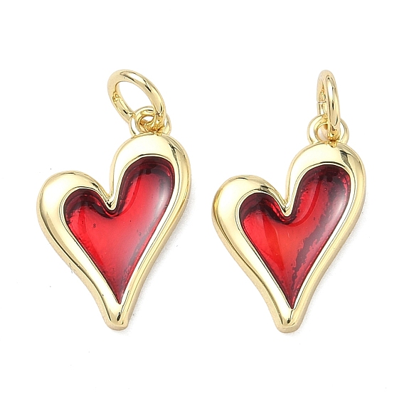 Латунь эмаль подвески, сердце прелести, долговечный, стойки покрытие, без свинца и без кадмия