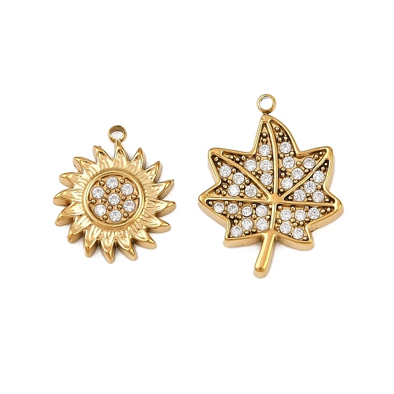 304 микро нержавеющей стали прокладывать Цирконом подвески, ионное покрытие (ip), реальный 18 k позолоченный