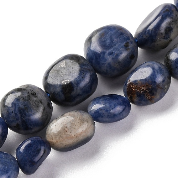 Природный содалит бисер нитей, самородки, упавший камень