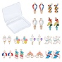 24Pcs 12 Style Alloy Enamel Pendants, Mix-shaped