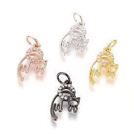 Латунные микро проложить кубического циркония подвески, с целью перехода в кольце, долговечный, кольцо с кошкой