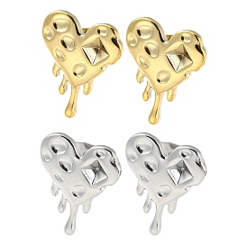 304 Stainless Steel Stud Earrings Findings, Heart Earring Settings for Rhinestone