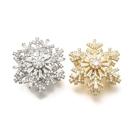 Снежинка вращающиеся броши для женщин, латунные микропаве прозрачные кубические цирконии фиджет спиннер броши