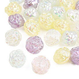 Perles acryliques plaquées, nacré, fleur