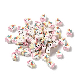 Perles en fimo faits à la main, animaux, colorées