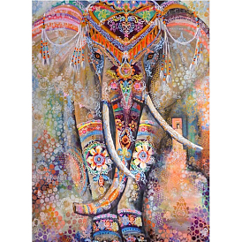 Elephant DIY Diamond Painting Kits, with Resin Rhinestones, Diamond Sticky Pen, Tray Plate and Glue Clay