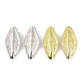 Leaf Brass Stud Earrings for Women, Lead Free & Cadmium Free