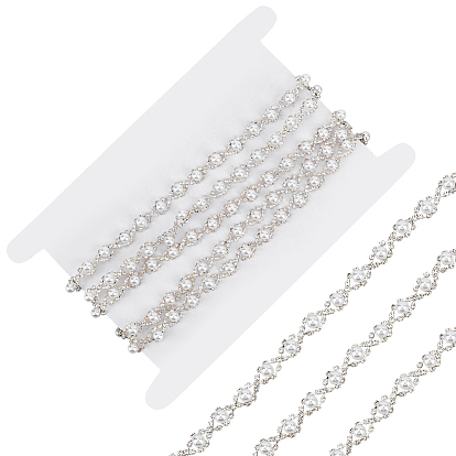 1 цепочки из страз из ПК, с имитацией жемчуга, круглые