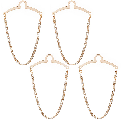 4 шт. латунные подвесные цепи, булавки для воротника, зажимы для галстука, железные зажимы для кардигана для мужчин и женщин