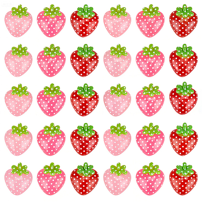 60 шт 3 цвета прозрачные кабошоны из смолы, клубника