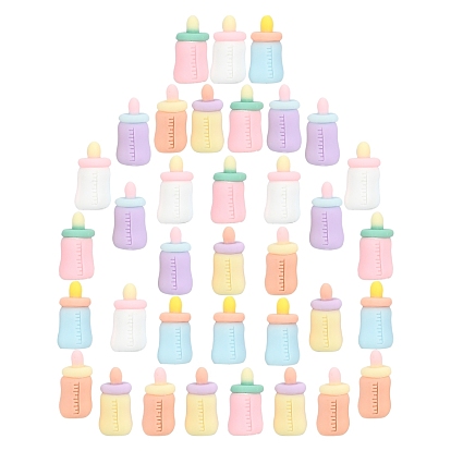 30 piezas 6 colores cabujones de resina opaca, biberón