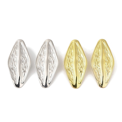 Серьги-гвоздики из латуни в форме листа для женщин, без свинца и без кадмия