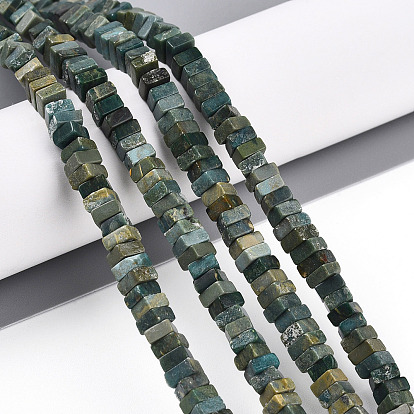 Нити бусин из натурального нефрита шушан, квадратный