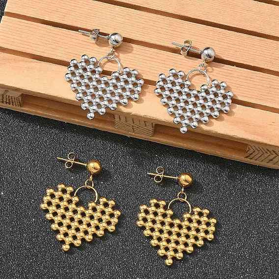 Ионное покрытие (ip) 304 серьги-гвоздики из нержавеющей стали для женщин, сердце