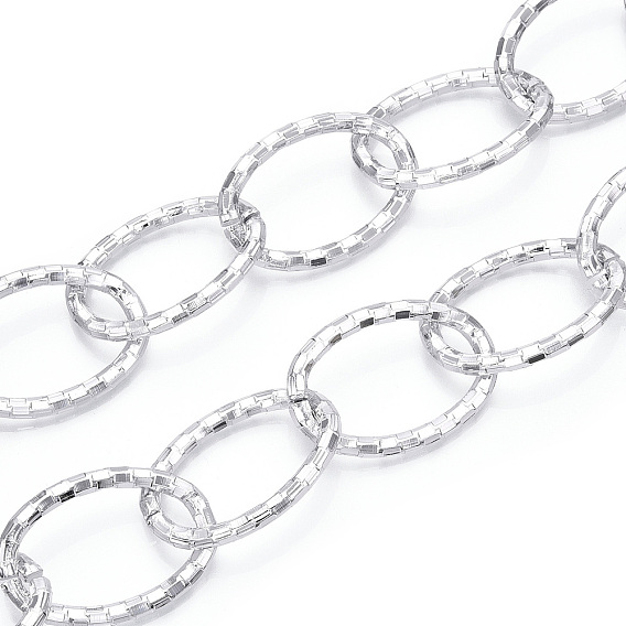 Aluminum Cable Chains, Diamond Cut Oval Link Chains, Unwelded