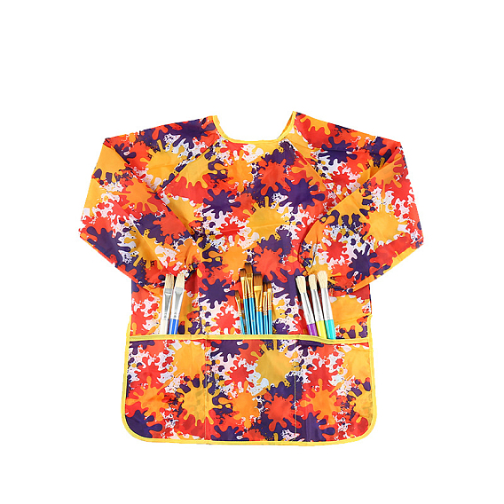 Цветочный узор дети арт халат фартук, водонепроницаемый нагрудник с длинными рукавами, для рисования или еды