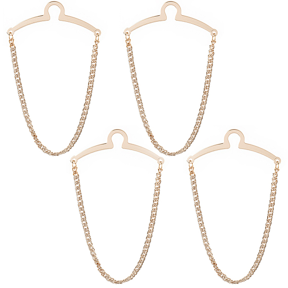 4 шт. латунные подвесные цепи, булавки для воротника, зажимы для галстука, железные зажимы для кардигана для мужчин и женщин