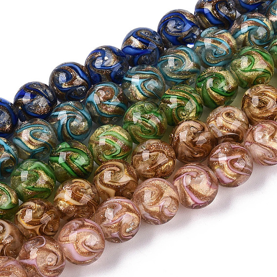 Ручной золотой песок бусины бисер нитей, круглые