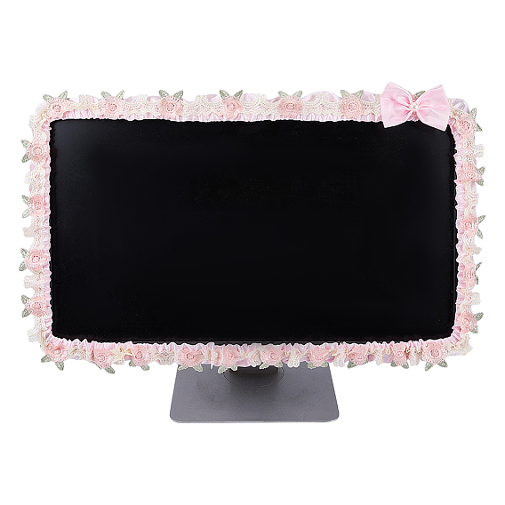 1Pc Polyester Lace Computer Frame Cover, Bowknot